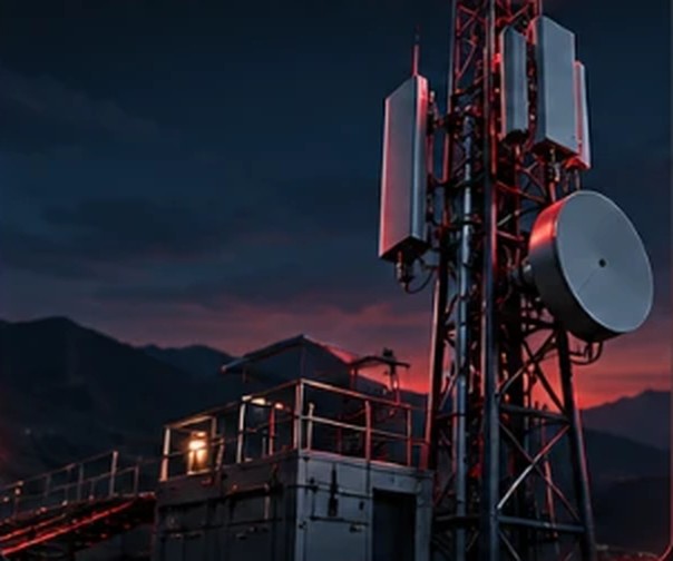 Torre con antenas y accesorios